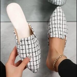 Elegant Black and White Women's Slip-On Shoes